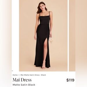 Birdy Grey Matte Satin Black Mai Dress